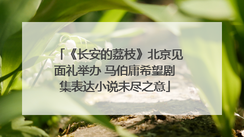 《长安的荔枝》北京见面礼举办 马伯庸希望剧集表达小说未尽之意