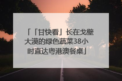 「甘快看」长在戈壁大漠的绿色蔬菜38小时直达粤港澳餐桌