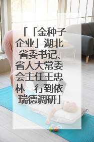 「金种子企业」湖北省委书记、省人大常委会主任王忠林一行到依瑞德调研