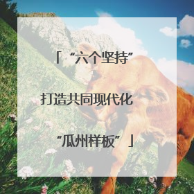 “六个坚持”打造共同现代化“瓜州样板”