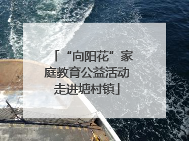 “向阳花”家庭教育公益活动走进塘村镇