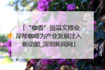 “咖香”漫溢文博会 深帮咖啡为产业发展注入新动能_深圳新闻网