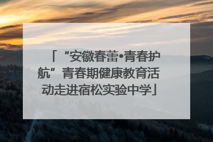 “安徽春蕾•青春护航”青春期健康教育活动走进宿松实验中学