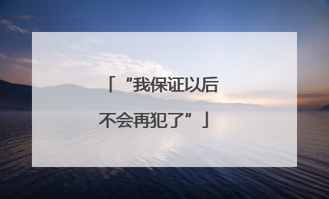 “我保证以后不会再犯了”