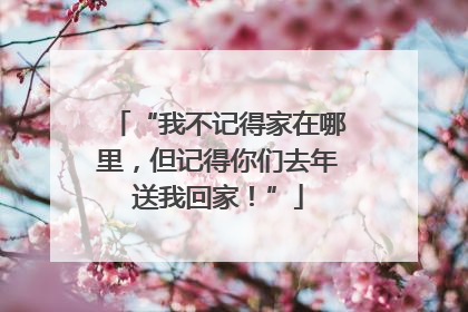“我不记得家在哪里，但记得你们去年送我回家！”