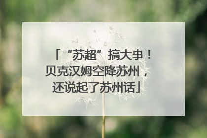 “苏超”搞大事！贝克汉姆空降苏州，还说起了苏州话