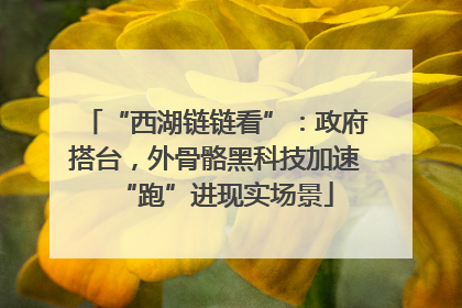 “西湖链链看”：政府搭台，外骨骼黑科技加速“跑”进现实场景