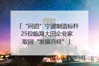 “问道”宁波制造标杆 25位临海大田企业家取回“发展真经”