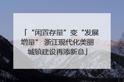 “闲置存量”变“发展增量” 浙江现代化美丽城镇建设再添新意