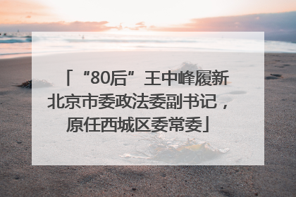 “80后”王中峰履新北京市委政法委副书记，原任西城区委常委