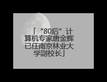 “80后”计算机专家唐金辉已任南京林业大学副校长