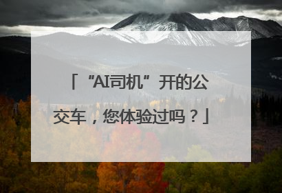 “AI司机”开的公交车，您体验过吗？