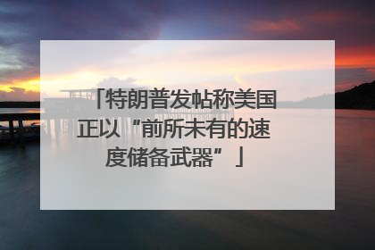 特朗普发帖称美国正以“前所未有的速度储备武器”