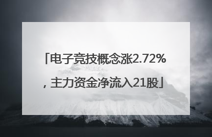 电子竞技概念涨2.72%，主力资金净流入21股