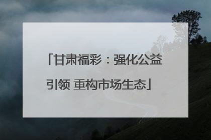 甘肃福彩：强化公益引领 重构市场生态