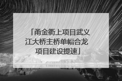 甬金衢上项目武义江大桥主桥单幅合龙 项目建设提速