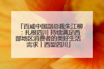 百威中国副总裁朱江柳：扎根四川 持续满足西部地区消费者的美好生活需求丨西望四川