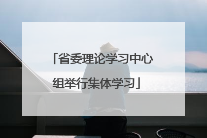 省委理论学习中心组举行集体学习