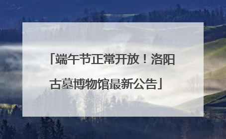 端午节正常开放！洛阳古墓博物馆最新公告