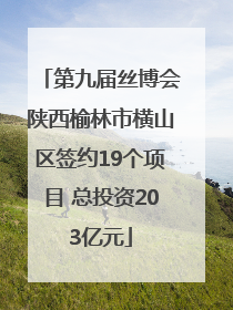 第九届丝博会陕西榆林市横山区签约19个项目 总投资203亿元
