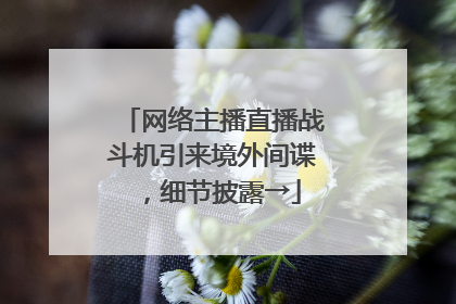 网络主播直播战斗机引来境外间谍，细节披露→