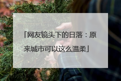 网友镜头下的日落：原来城市可以这么温柔
