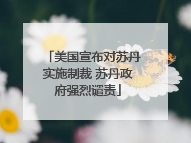美国宣布对苏丹实施制裁 苏丹政府强烈谴责