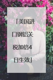 美国进口钢铝关税加倍4日生效