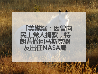 美媒爆：因曾向民主党人捐款，特朗普撤回马斯克盟友出任NASA局长提名