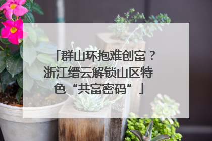 群山环抱难创富？浙江缙云解锁山区特色“共富密码”