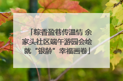 粽香盈巷传温情 余家头社区端午游园会绘就“银龄”幸福画卷