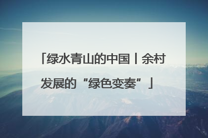 绿水青山的中国丨余村发展的“绿色变奏”