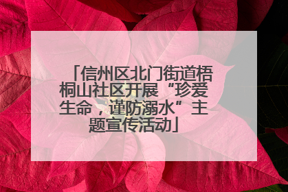 信州区北门街道梧桐山社区开展“珍爱生命，谨防溺水”主题宣传活动