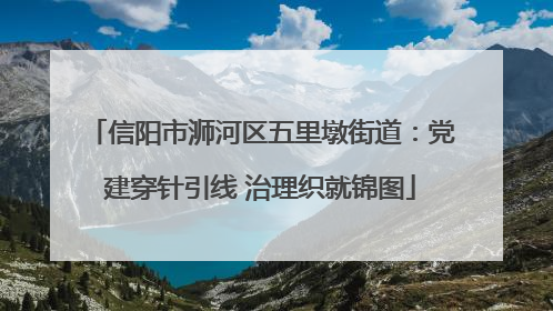 信阳市浉河区五里墩街道：党建穿针引线 治理织就锦图