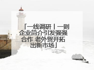 一线调研丨一则企业简介引发强强合作 老外贸开拓出新市场