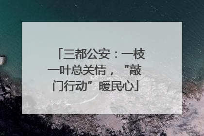 三都公安：一枝一叶总关情，“敲门行动”暖民心