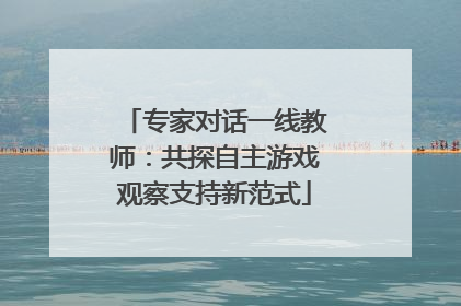 专家对话一线教师：共探自主游戏观察支持新范式