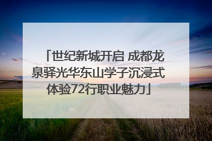 世纪新城开启 成都龙泉驿光华东山学子沉浸式体验72行职业魅力