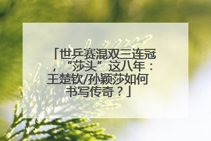 世乒赛混双三连冠，“莎头”这八年：王楚钦/孙颖莎如何书写传奇？