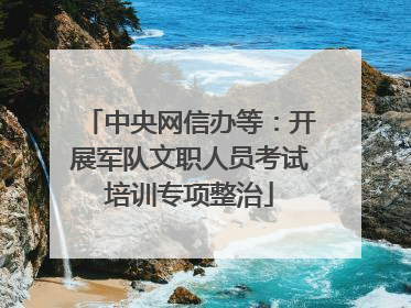 中央网信办等：开展军队文职人员考试培训专项整治