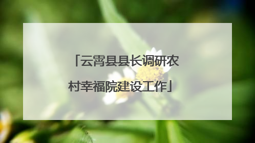 云霄县县长调研农村幸福院建设工作