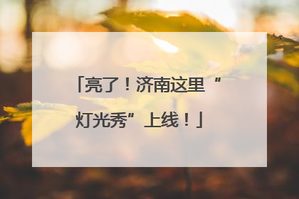 亮了！济南这里“灯光秀”上线！
