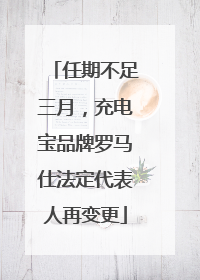 任期不足三月，充电宝品牌罗马仕法定代表人再变更