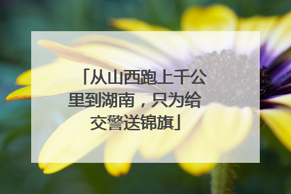 从山西跑上千公里到湖南，只为给交警送锦旗