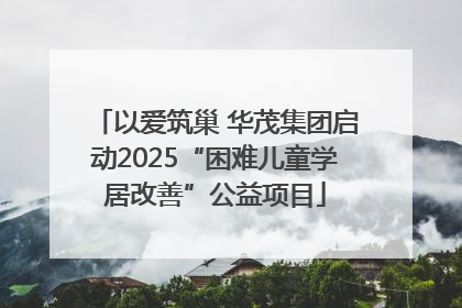 以爱筑巢 华茂集团启动2025“困难儿童学居改善”公益项目