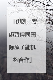 伊朗：考虑暂停同国际原子能机构合作