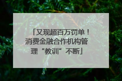 又现超百万罚单！消费金融合作机构管理“教训”不断