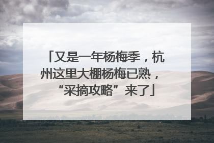 又是一年杨梅季，杭州这里大棚杨梅已熟，“采摘攻略”来了