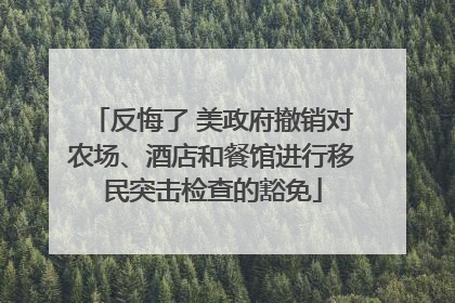 反悔了 美政府撤销对农场、酒店和餐馆进行移民突击检查的豁免