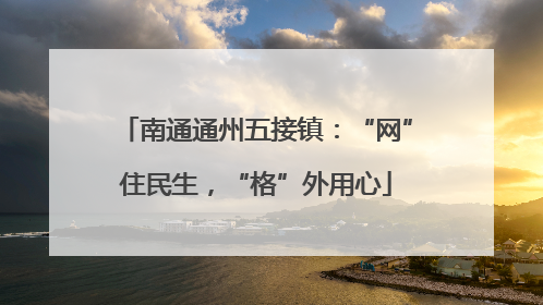 南通通州五接镇：“网”住民生，“格”外用心